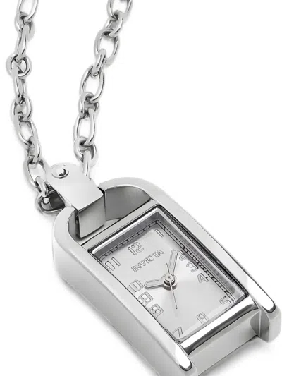 Invicta Rectangular-frame 17.5mm Necklace Watch In Metallic