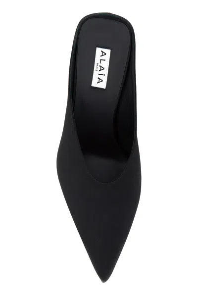 Alaïa Alaia Black Velvet Cube-heeled Mule Women In Black