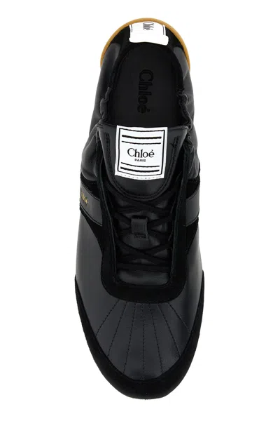 Chloé Sneakers Contrast Sole Elasticated Panels Pull Tab In Black