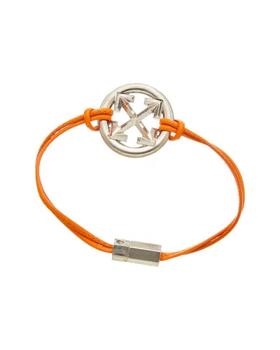 Off-white Arrow Leather Bracelet In Orange