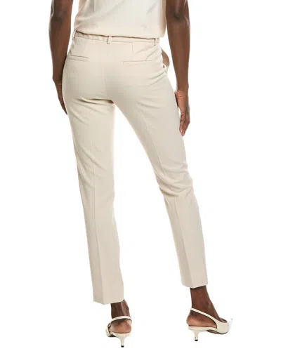 Marella Wide-leg High-waist Trousers With Textured Fabric In White