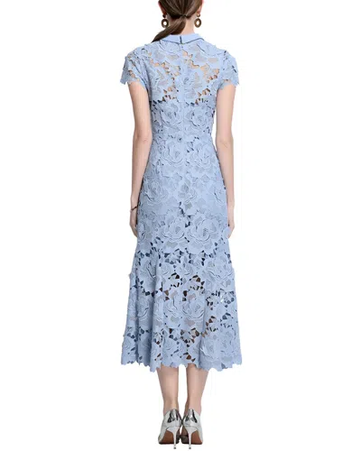 Anette Solid Midi Dress In Blue