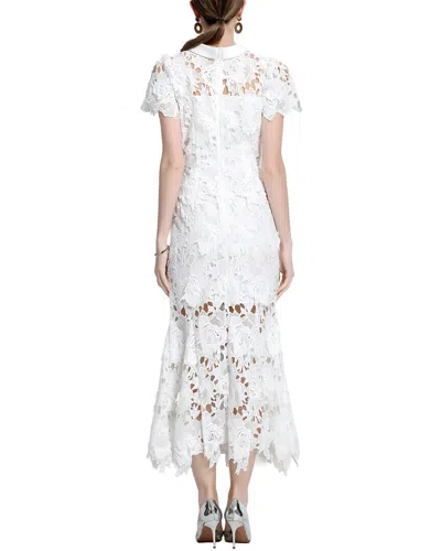 Anette Solid Midi Dress In White