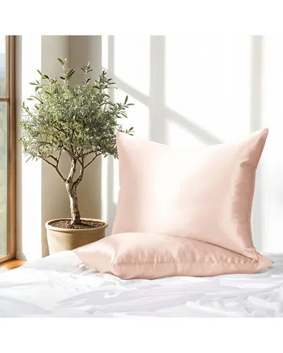Home Collection Silk Pillowcase 2 Pack In Pink