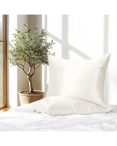Home Collection Silk Pillowcase 2 Pack In White