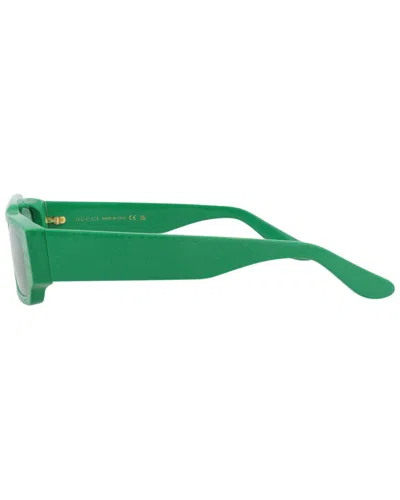 Gucci 55mm Rectangular Sunglasses In Green