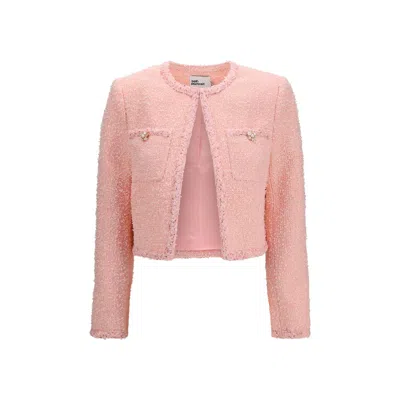 Self-portrait Multicolor Polyester Jacket In Pink