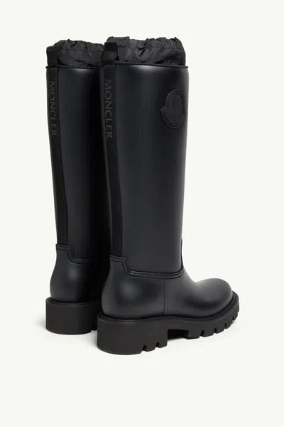 Moncler Rubber Kickstream Boots With Drawstring In Black