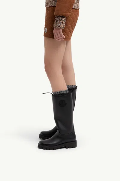Moncler Rubber Kickstream Boots With Drawstring In Black
