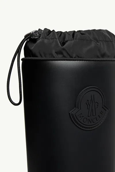 Moncler Rubber Kickstream Boots With Drawstring In Black