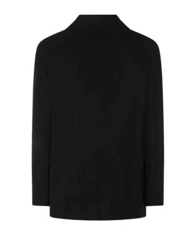 Canali Double-breasted Coat In Black