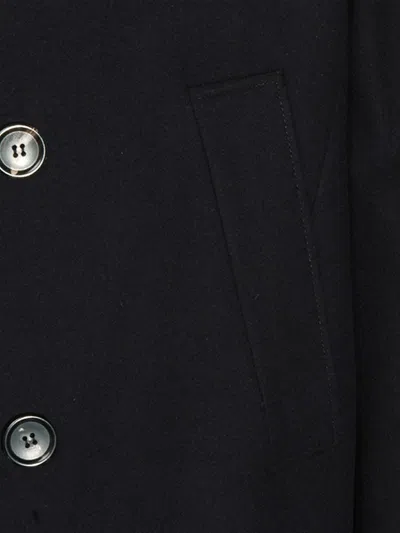 Canali Double-breasted Coat In Black