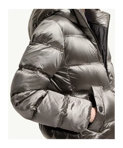 Moncler Sensation Short Down Jacket In Brown