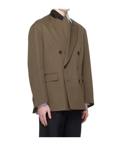 Ssstein Oversized Double-breasted Suit Jacket In Brown