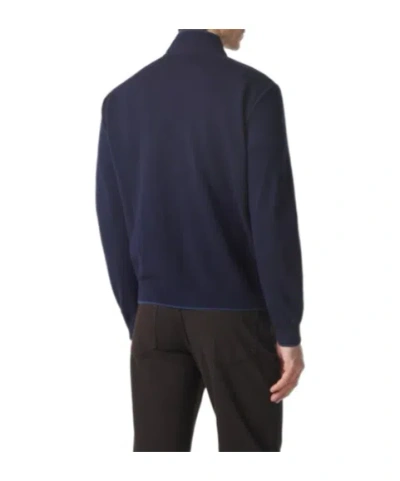 Canali Minimalist Suede Jacket In Blue
