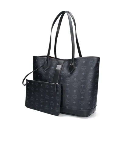 Mcm Patterned Handbag In Black
