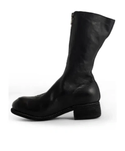 Guidi Zippered Ankle Boots In Black