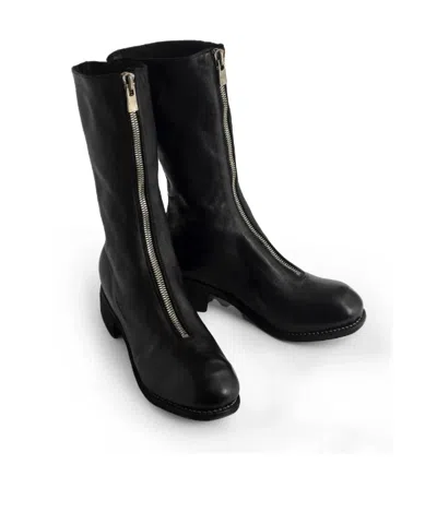 Guidi Zippered Ankle Boots In Black
