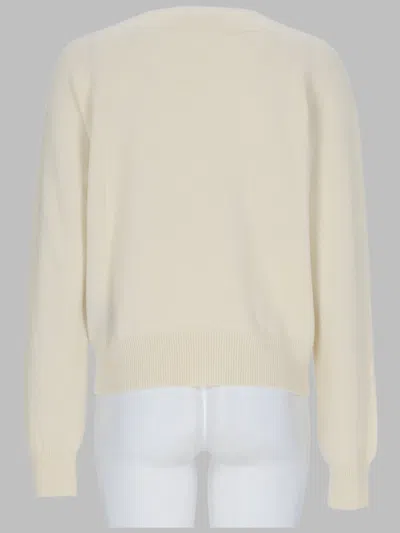 Balmain Elegant Womens Cashmere-wool Sweater With Decorative Buttons In Yellow