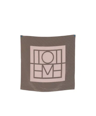 Totême Brown Monogram Solid Scarf In Brown