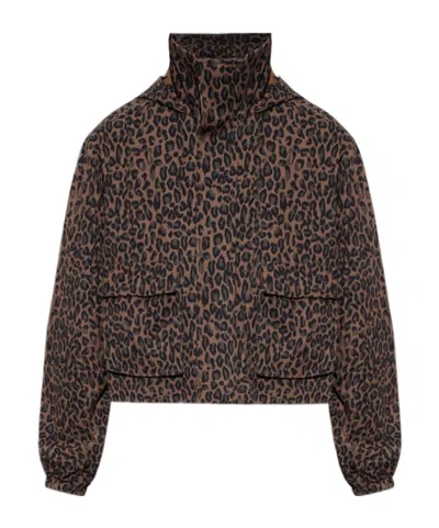 The Upside Ludlow Ace Leopard-print Track Jacket In Brown