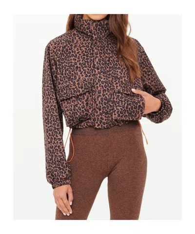 The Upside Ludlow Ace Leopard-print Track Jacket In Brown