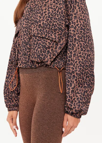The Upside Ludlow Ace Leopard-print Track Jacket In Brown