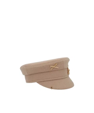 Ruslan Baginskiy Chic Wool And Polyamide Blend Hat In Brown