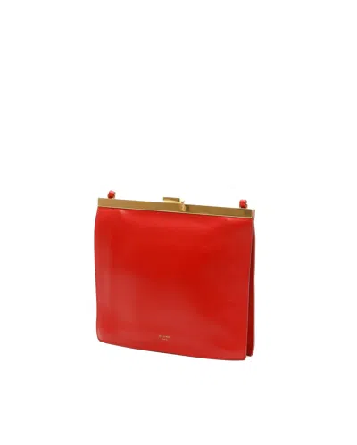 Celine Céline Smal Clasp Bag In Red