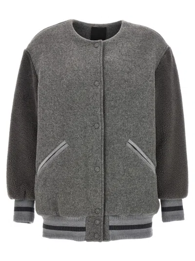 Givenchy Grey Logo Bomber Jacket In Gray