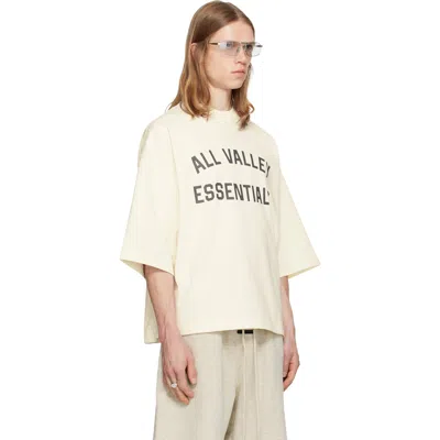 Essentials Merch Tee Logo-print Drop-shoulder T-shirt In White
