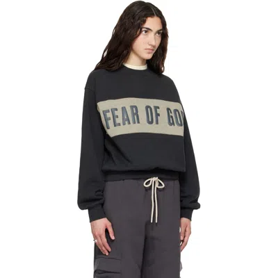 Essentials Womens Paneled Classic Sweatshirt In Black