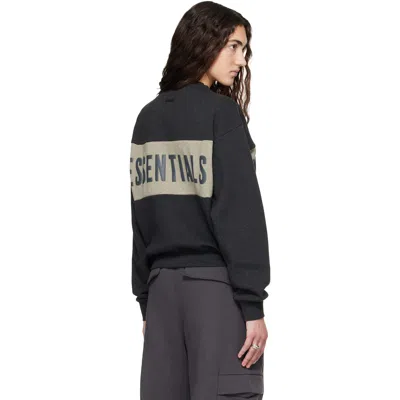 Essentials Womens Paneled Classic Sweatshirt In Black