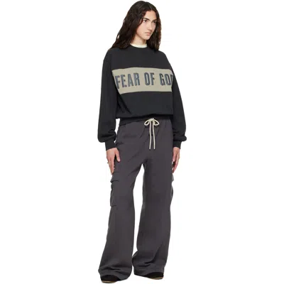Essentials Womens Paneled Classic Sweatshirt In Black