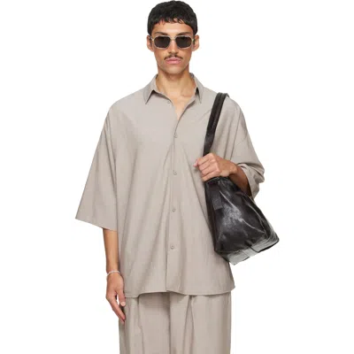 Essentials Gray Button Up Shirt In Gray