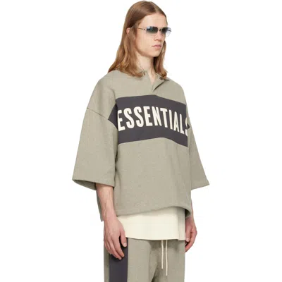 Essentials Collared Drop-shoulder T-shirt In Gray