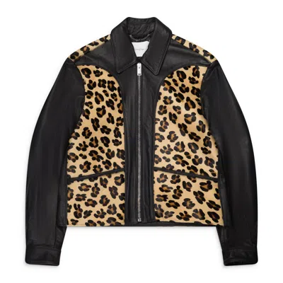 Second / Layer Phreak Leopard-print Jacket In Black
