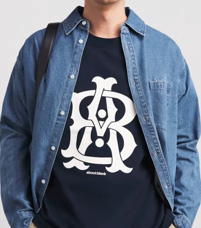 Aboutblank About:blank Script Denim Shirt In Blue