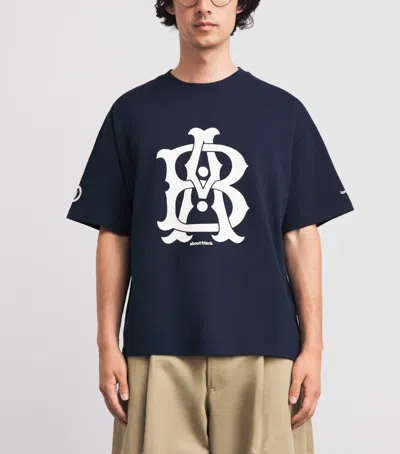 Aboutblank About:blank Script Denim Shirt In Blue