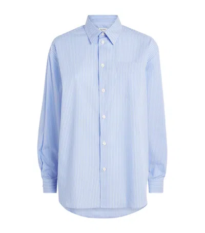 Sporty And Rich Oversized Button Down Top In Blue
