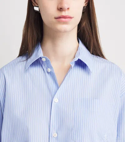 Sporty And Rich Oversized Button Down Top In Blue