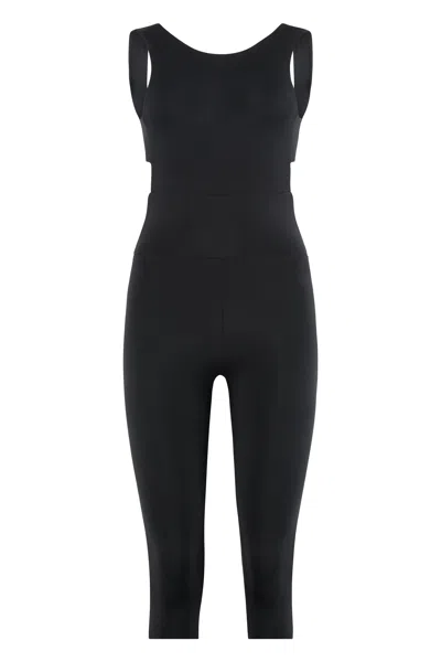 Live The Process Fitted Long Jumpsuit Open Back In Blue