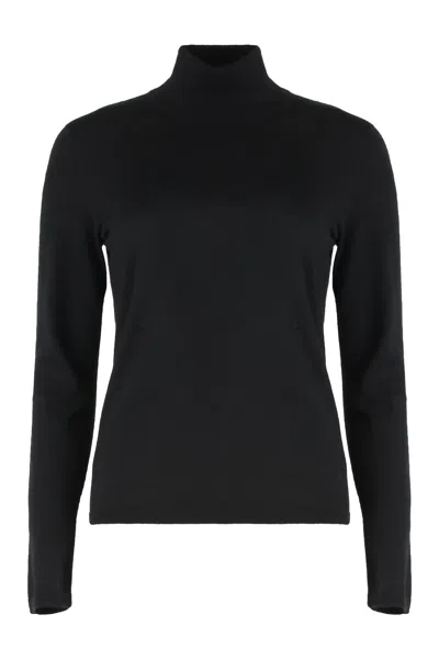Max Mara Solid Cashmere Turtleneck Sweater In Black