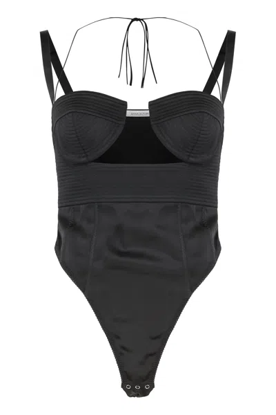 Anna October Satin Body With Adjustable Straps In Black