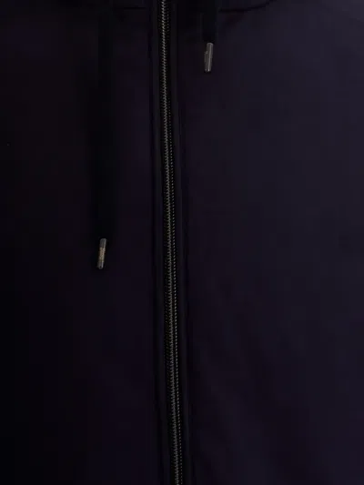 Herno Double-fabric Wool Hooded Jacket In Black