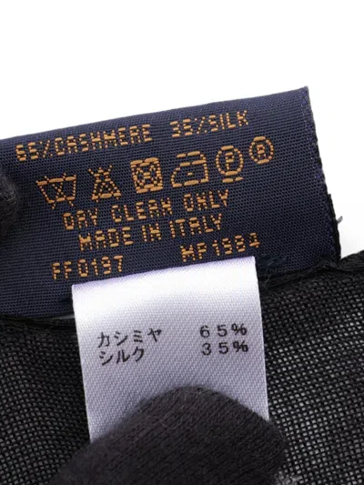 Pre-owned Louis Vuitton 2017 Monogram Split Scarf In Black