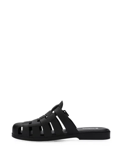 Melissa Possession Flat Mules In Black