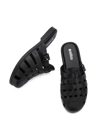 Melissa Possession Flat Mules In Black