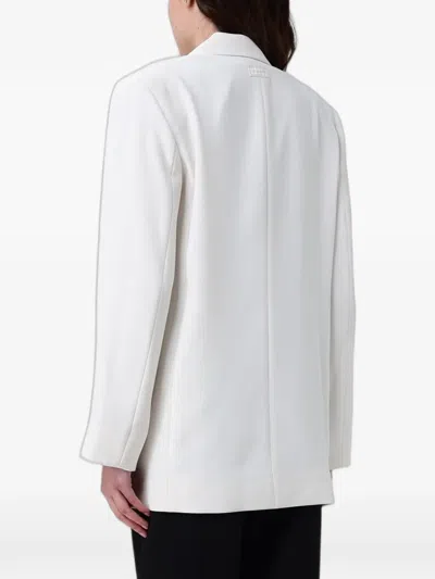 Armani Exchange Double-breasted Buttoned Blazer In White