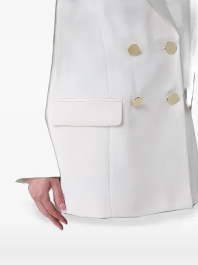 Armani Exchange Double-breasted Buttoned Blazer In White